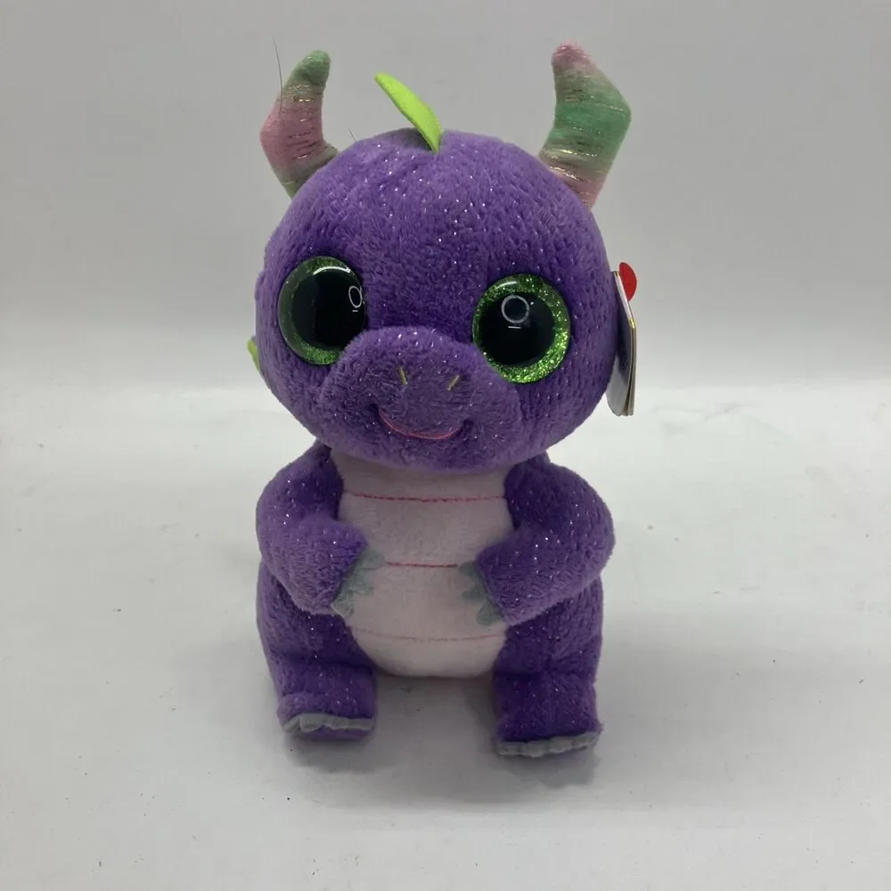 Ty Beanie Boos Big Eye DAPHNE the Purple Dragon 6